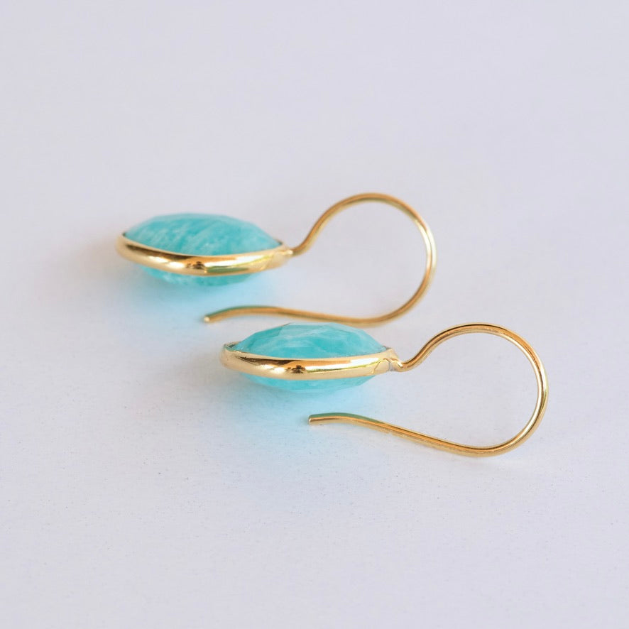 アマゾナイト ゴールドピアス