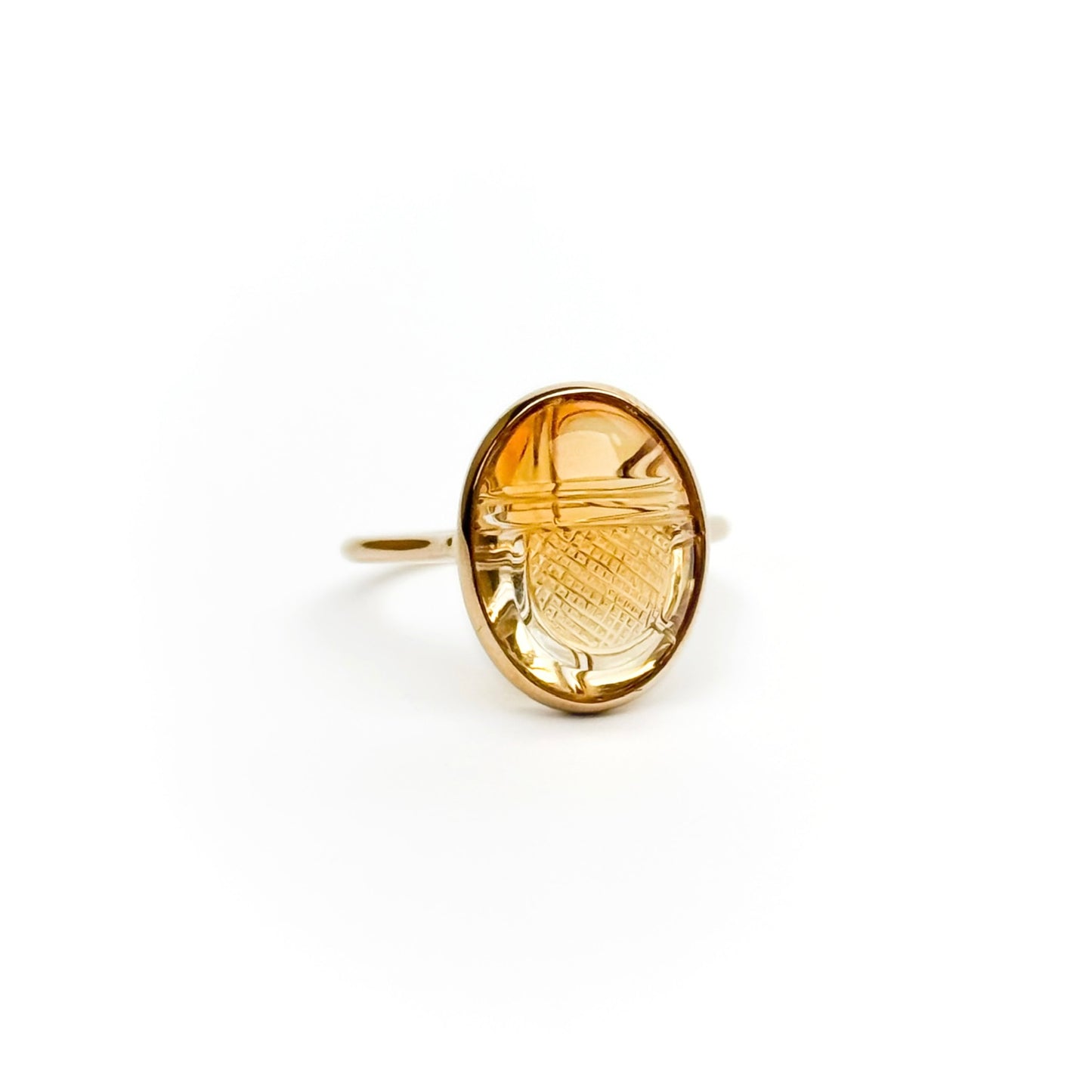 【44】シトリン K10カービング 12号