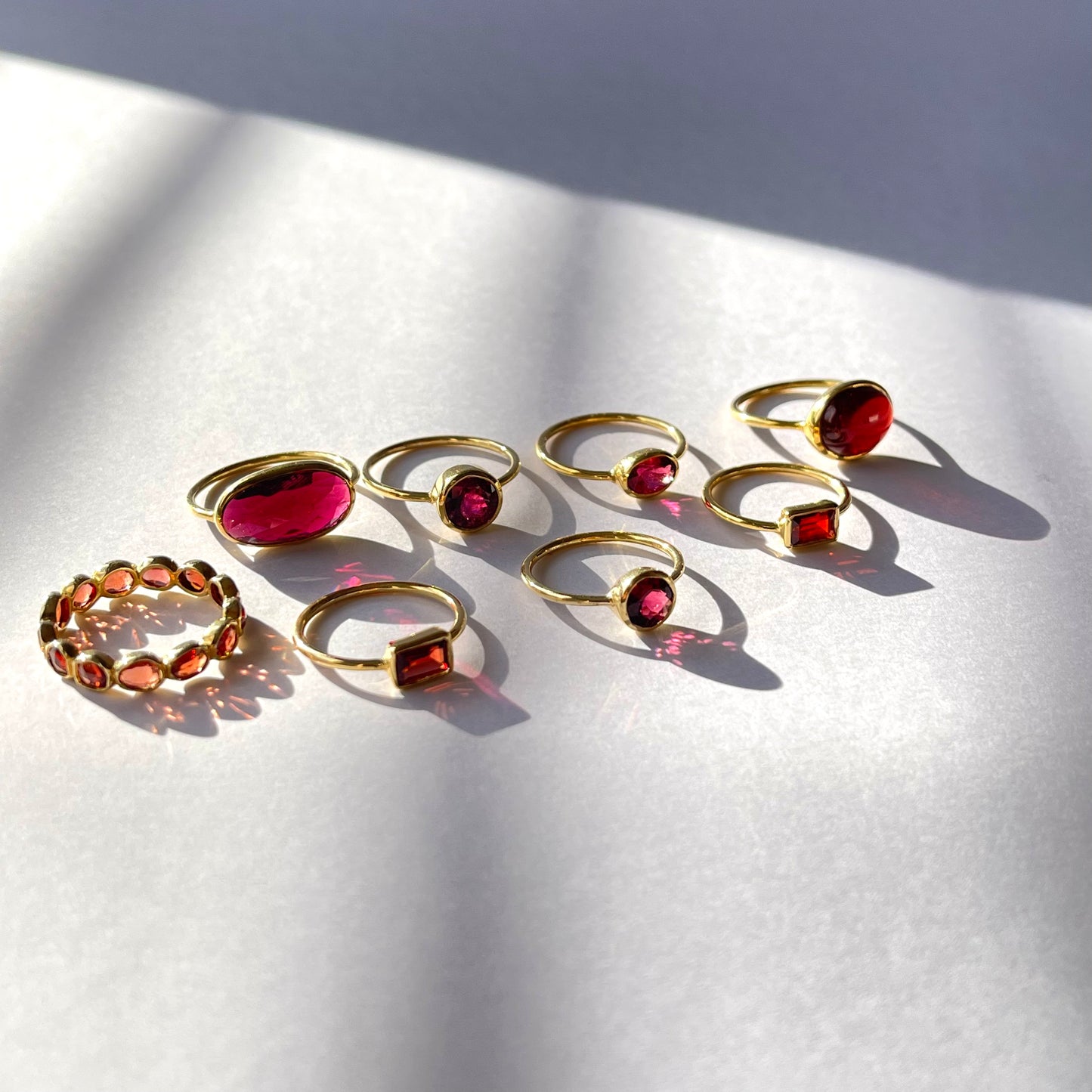 ガーネット ゴールドリング 10号