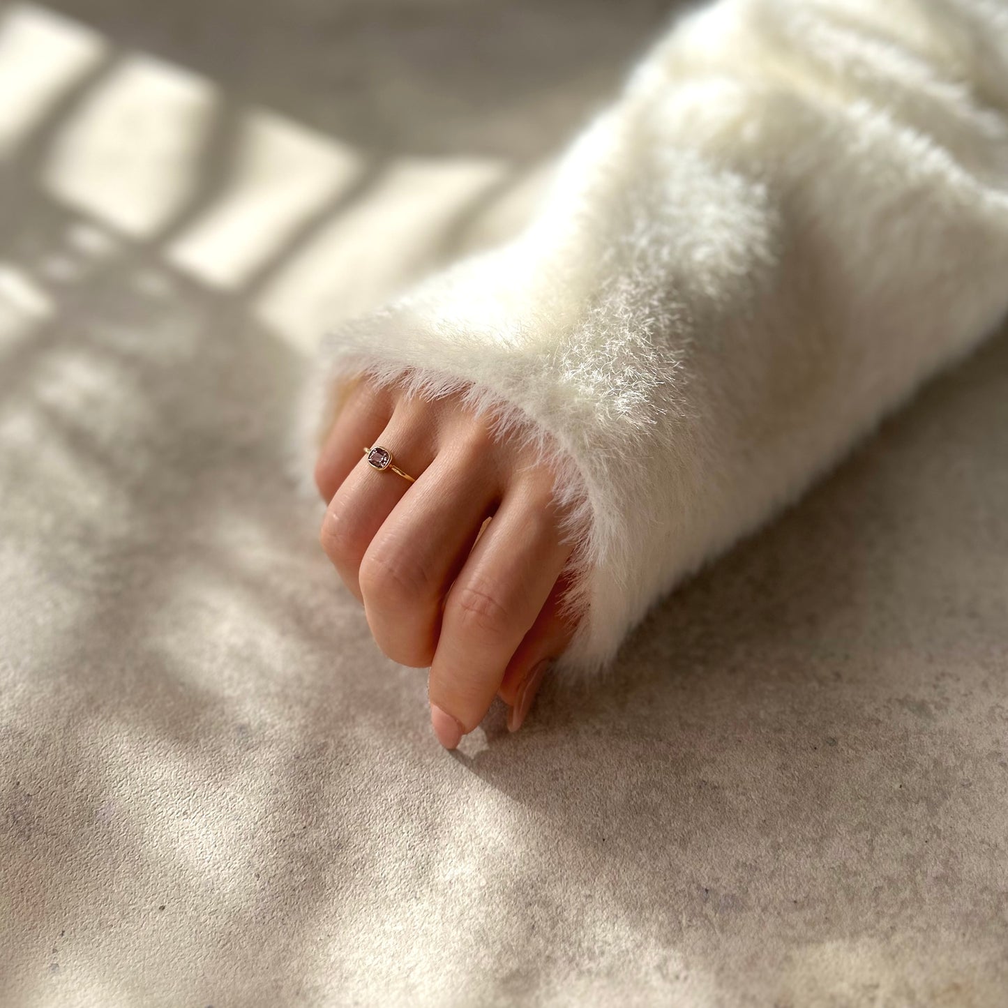 ピンクスピネル ゴールドリング 12号