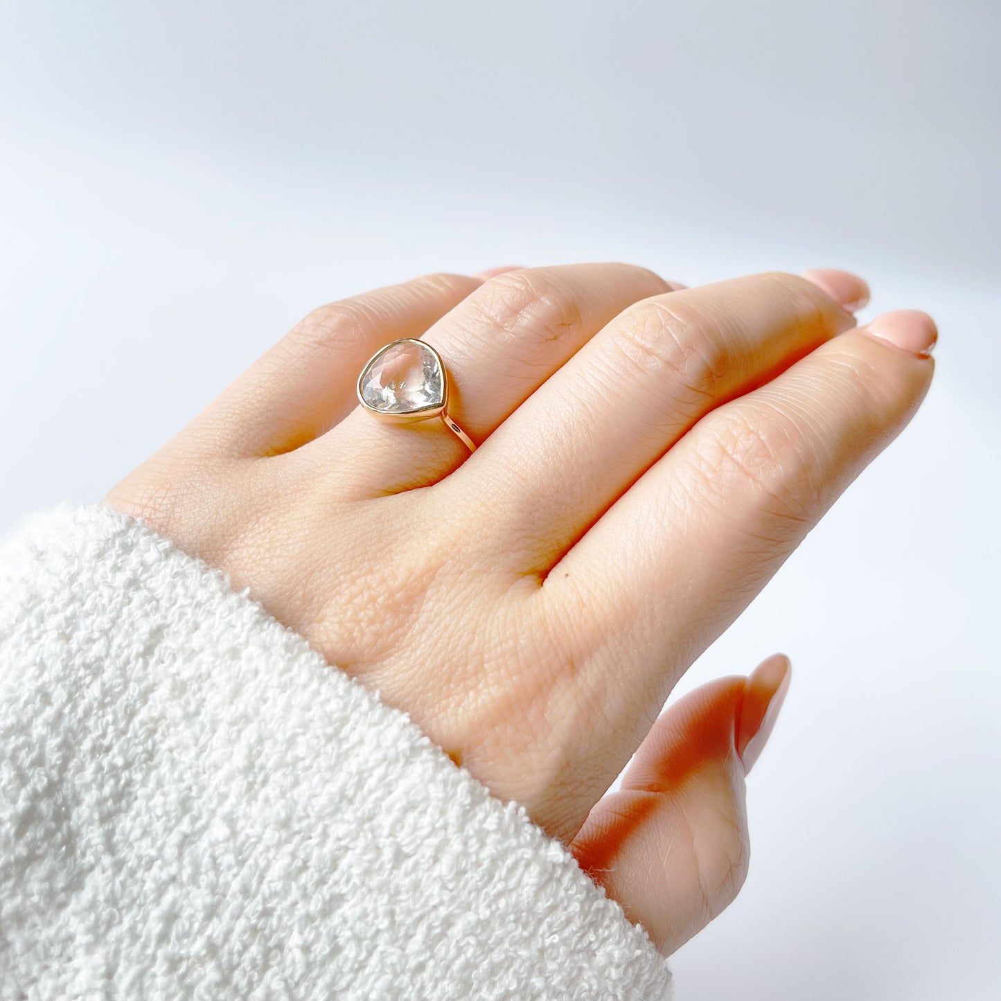 マーカサイトインクォーツ K10リング 12号