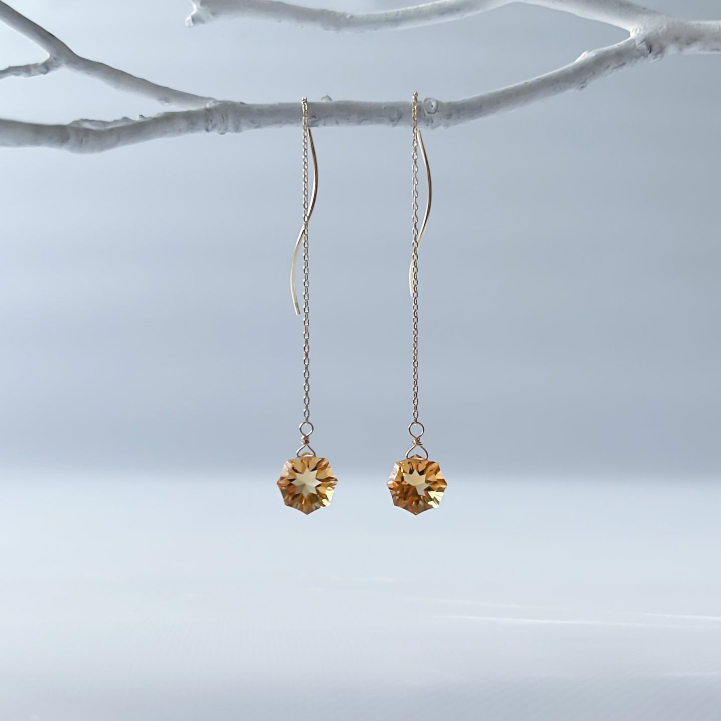 シトリン 10K アメリカンピアス