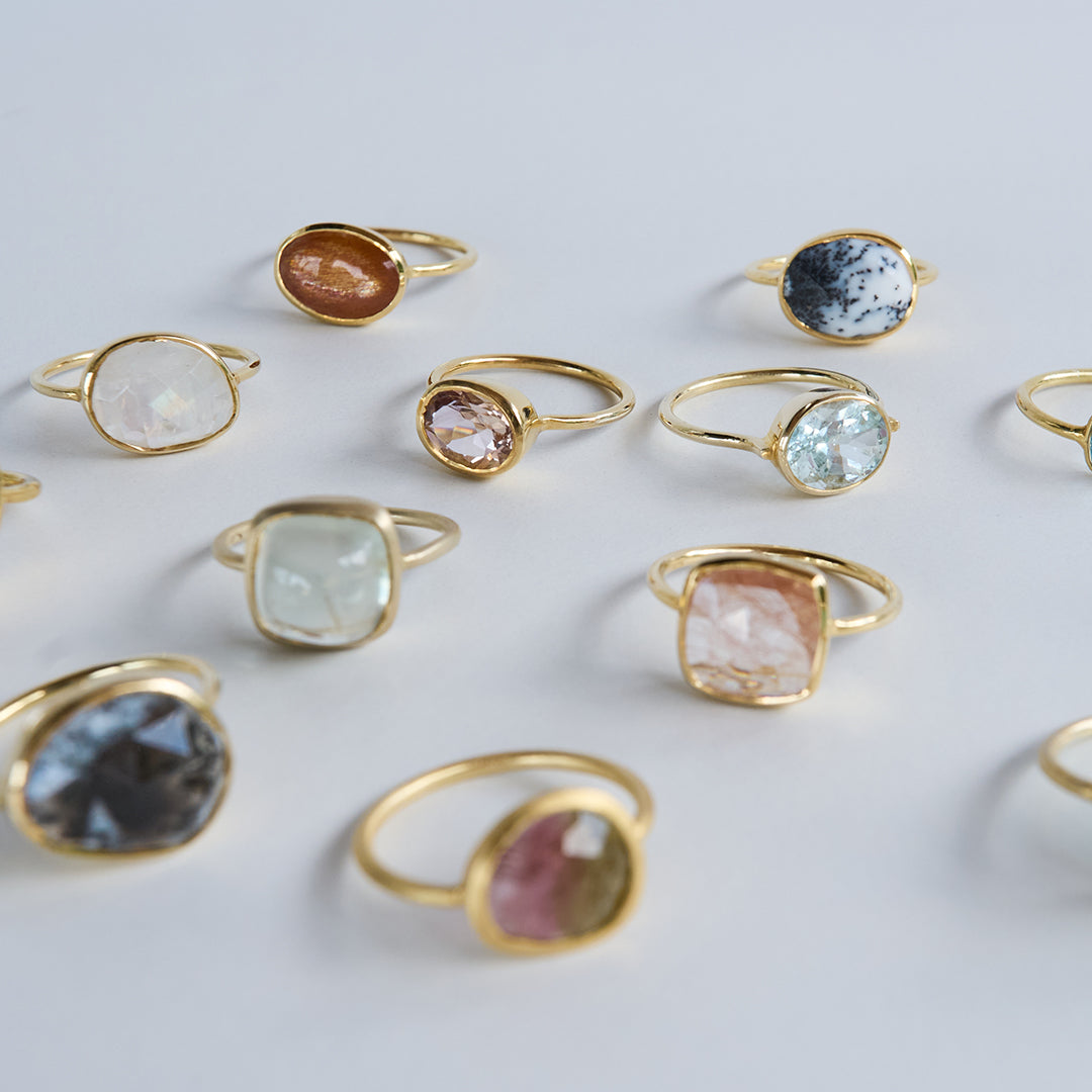 デンドライトオパール ゴールドリング 15号