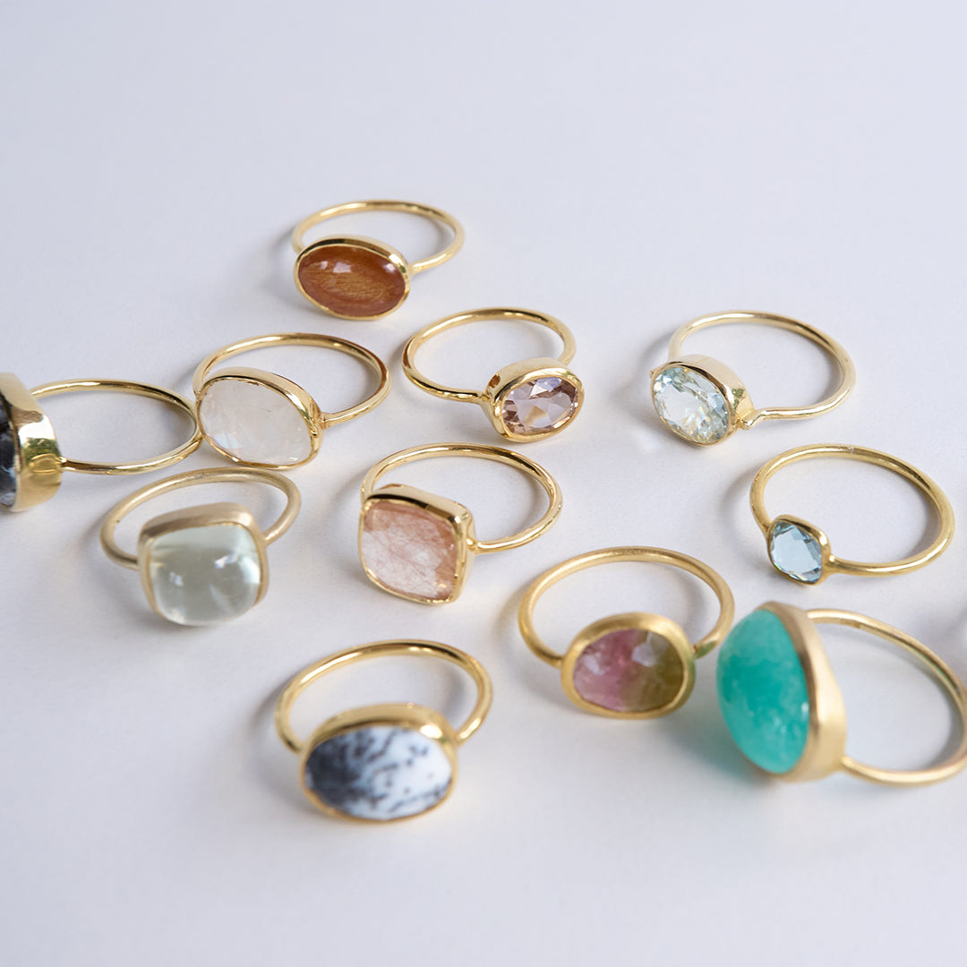 ブルートパーズ ゴールドリング 12号