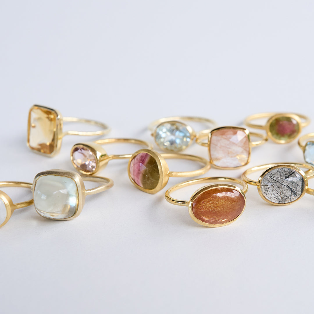 レッドルチルクォーツ ゴールドリング 14号