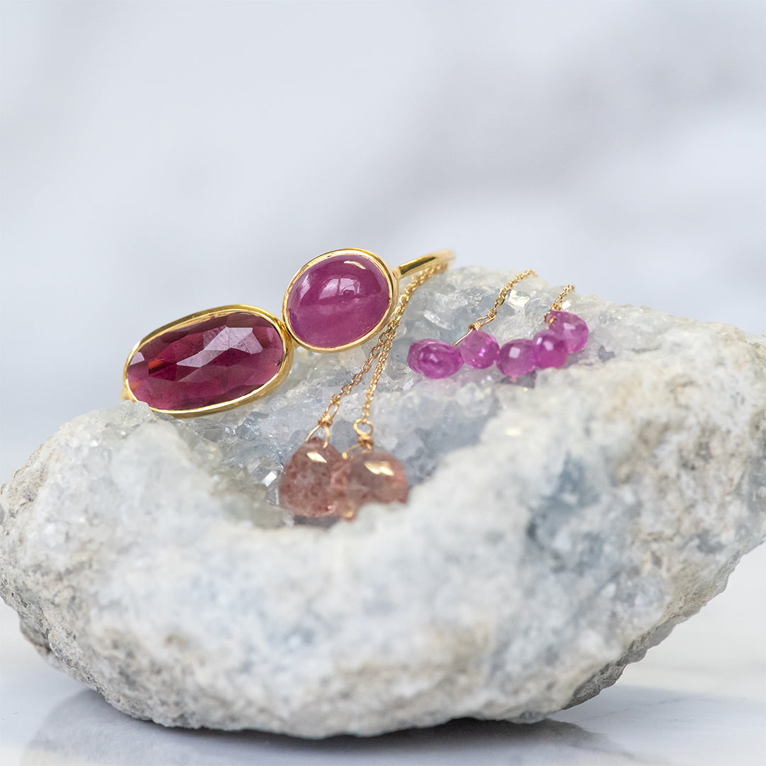 ストロベリークォーツ 10K アメリカンピアス